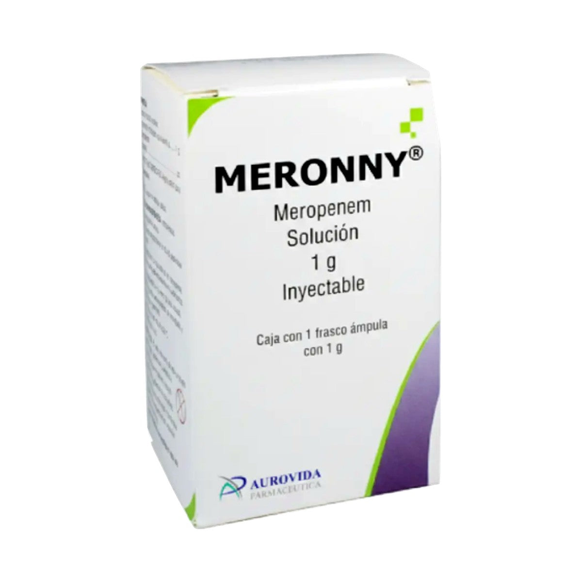Meronny Meropenem 1 g, caja con 1 frasco ámpula