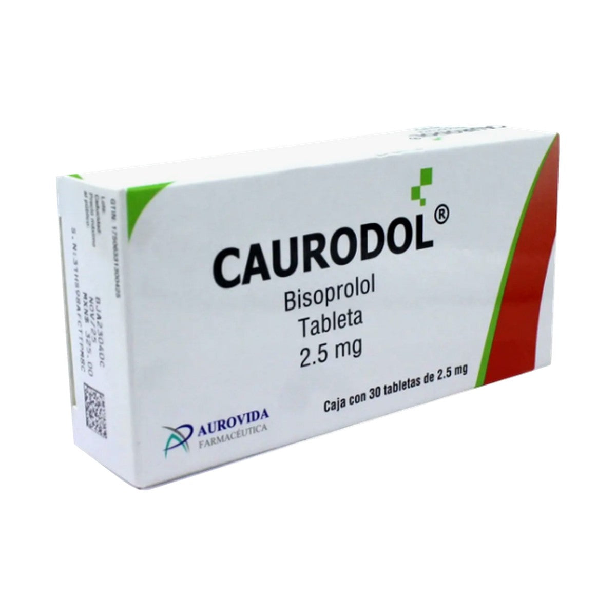 Caurodol Bisoprolol 2.5 mg, caja con 30 tabletas