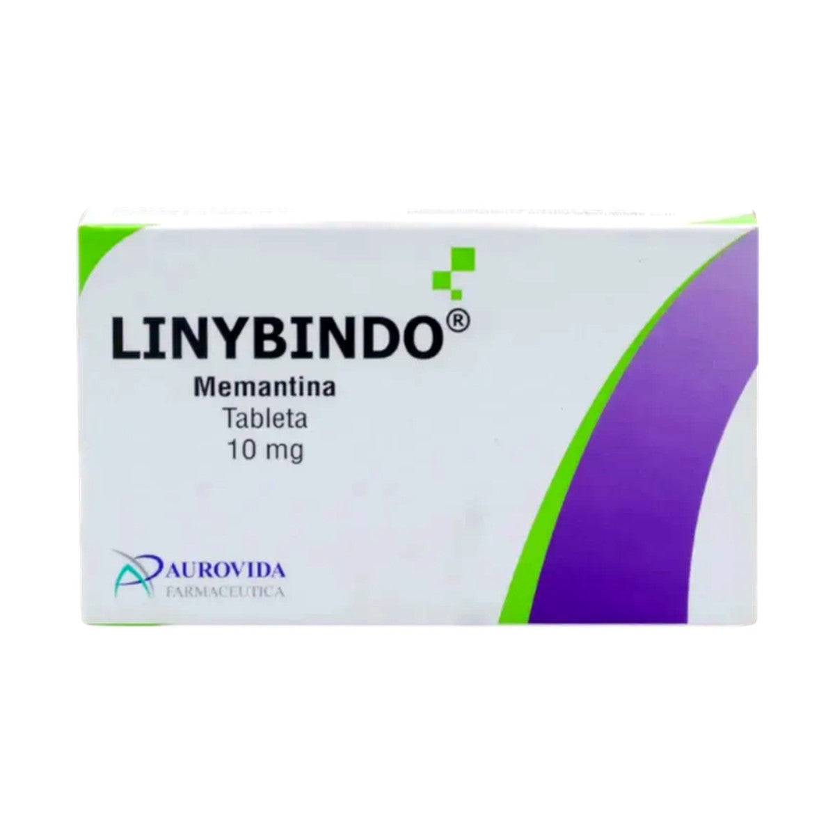Linybindo Memantina 10 mg, caja con 28 tabletas