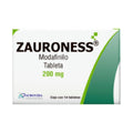 Zauroness Modafinilo 200 mg, caja con 14 tabletas