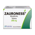 Zauroness Modafinilo 200 mg, caja con 28 tabletas