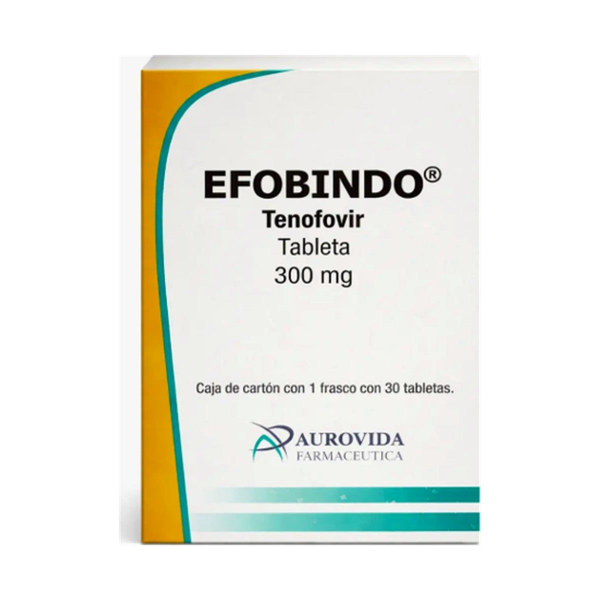 Efobindo Tenofovir 300 mg, frasco con 30 tabletas