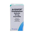 Aloxapin Oxaliplatino 50 mg / 10 ml, caja con 1 frasco ámpula de 10 ml