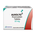 Auxolto Rivaroxabán 10 mg, caja con 30 tabletas