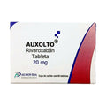 Auxolto Rivaroxabán 20 mg, caja con 28 tabletas