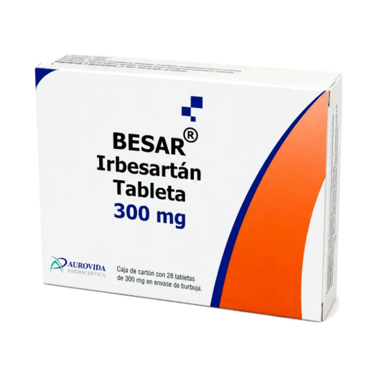 Besar Irbesartán 300 mg, caja con 28 tabletas